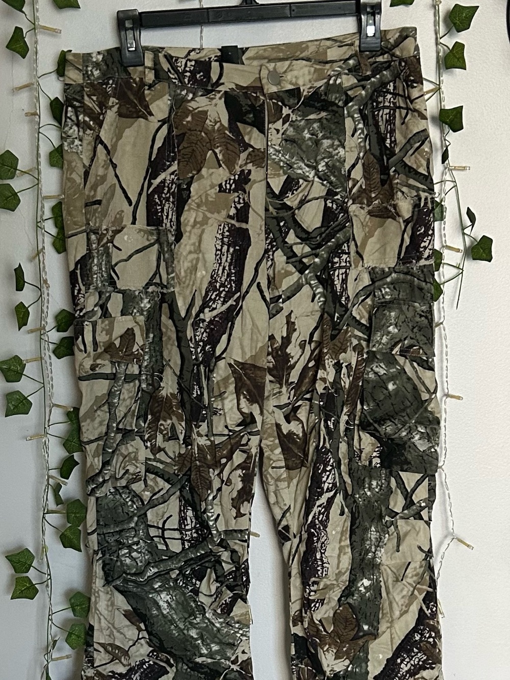 SHEIN Camouflage Straight Leg Cargo Pants in Green/Brown